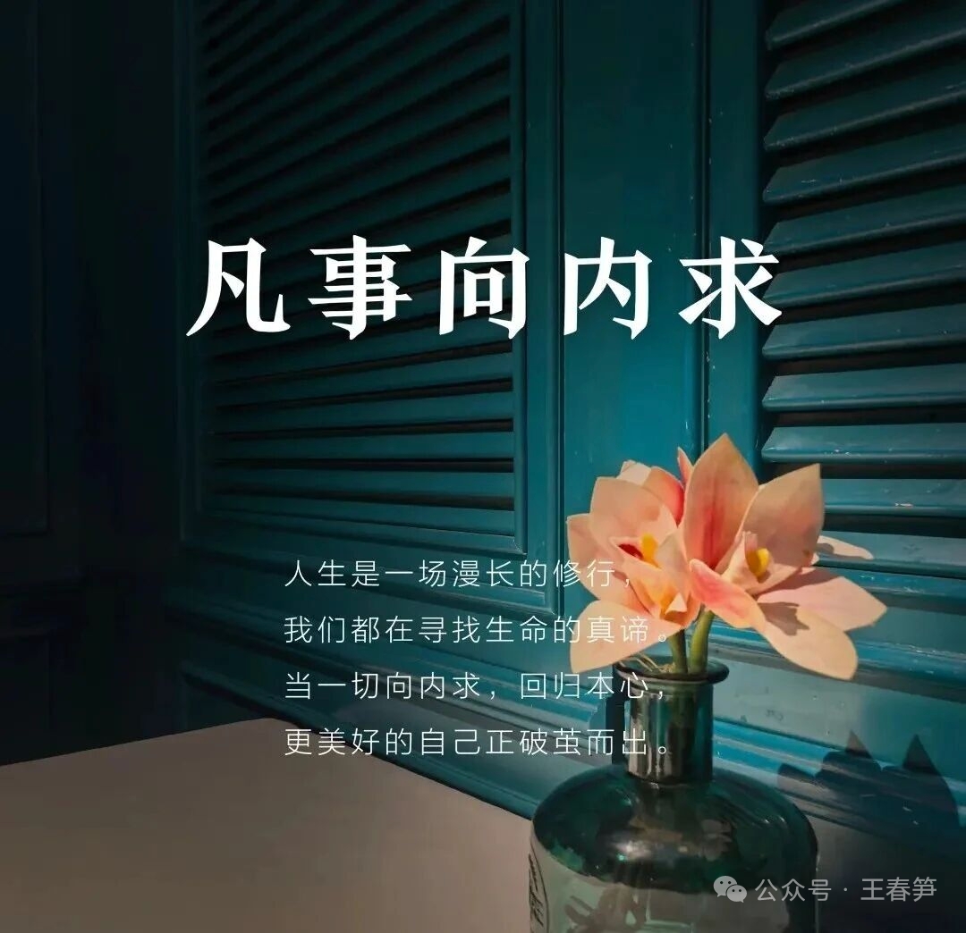 凡事向内求！

我们常常向外寻找幸福和满足，却忽略了内心的力量。心外无物，一切向内求，这是一种深刻的