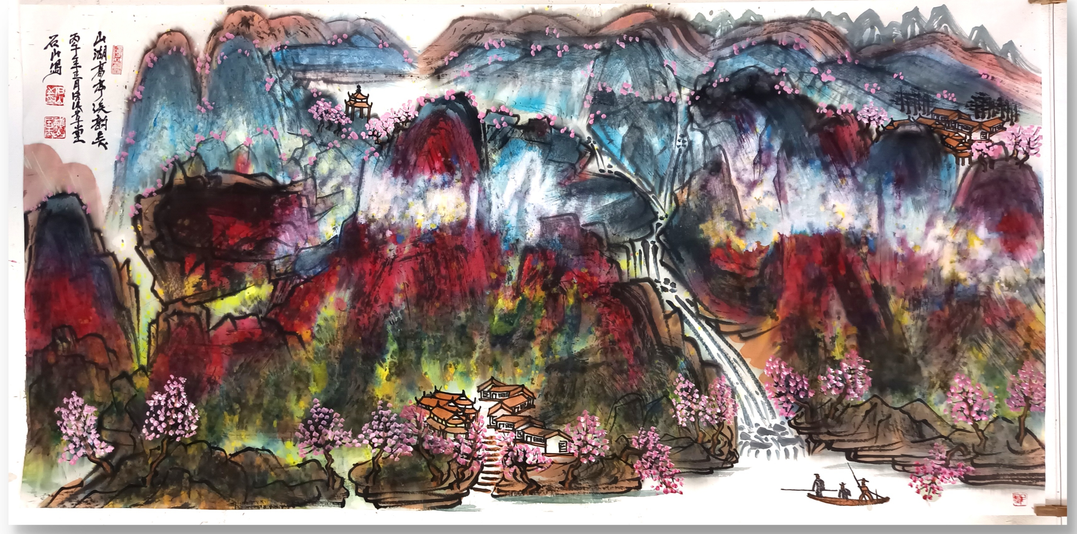 四尺横幅泼墨泼彩山水画系列请欣赏