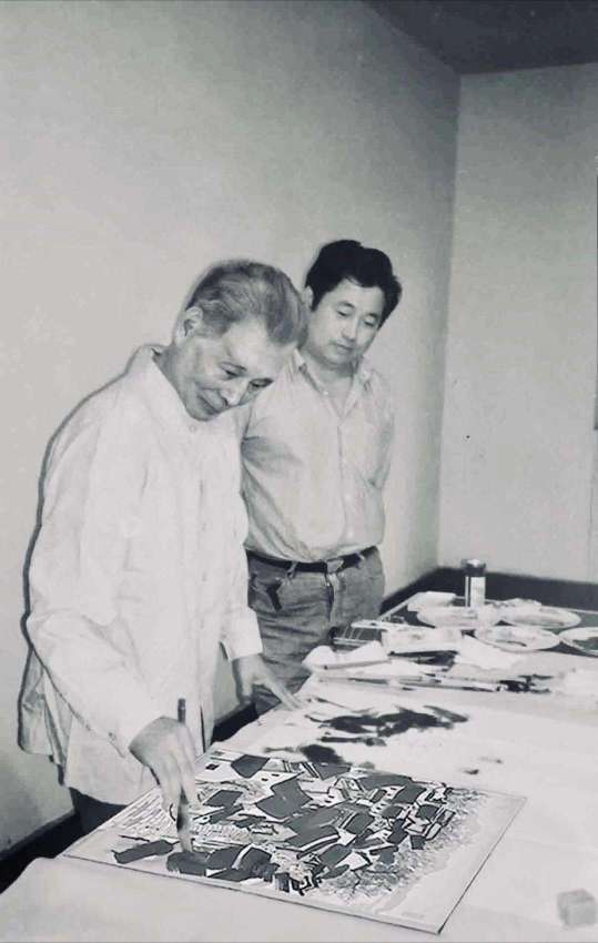朱法鹏与他的老师吴冠中先生