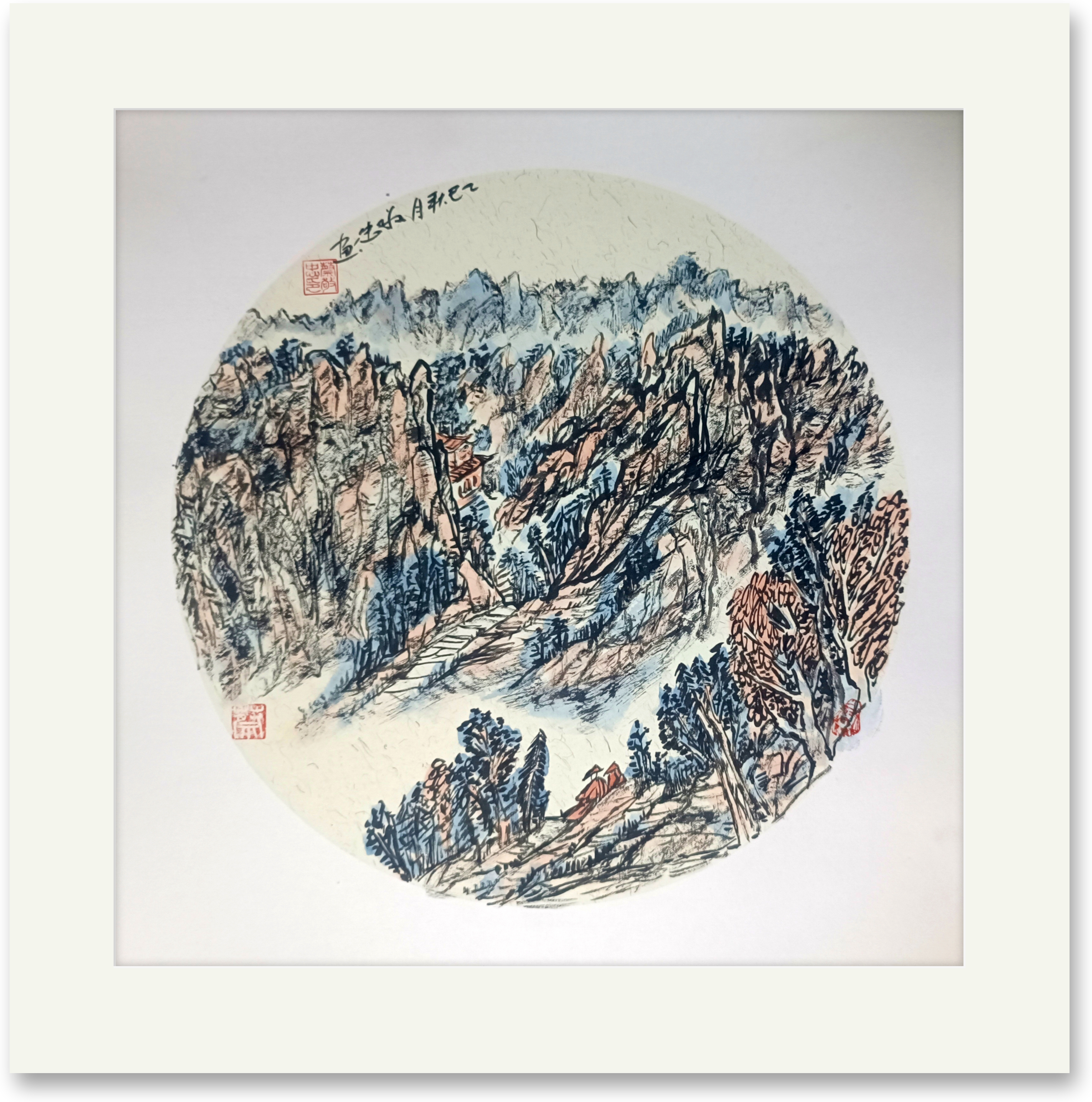 线墨山水画作品🌹🌹🌹