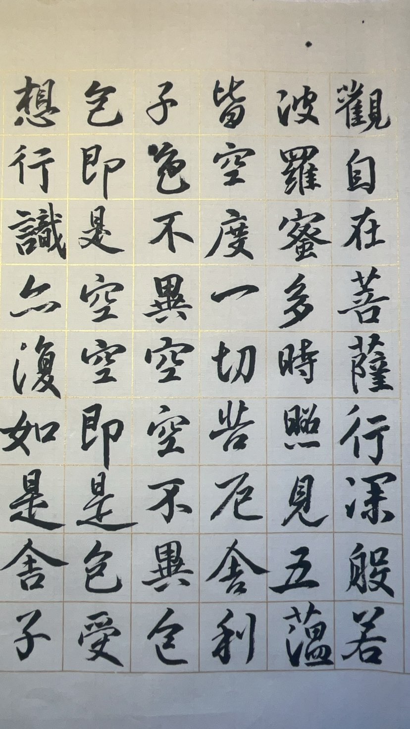 王羲之字体《心经》练了80遍了，寻求再提升。