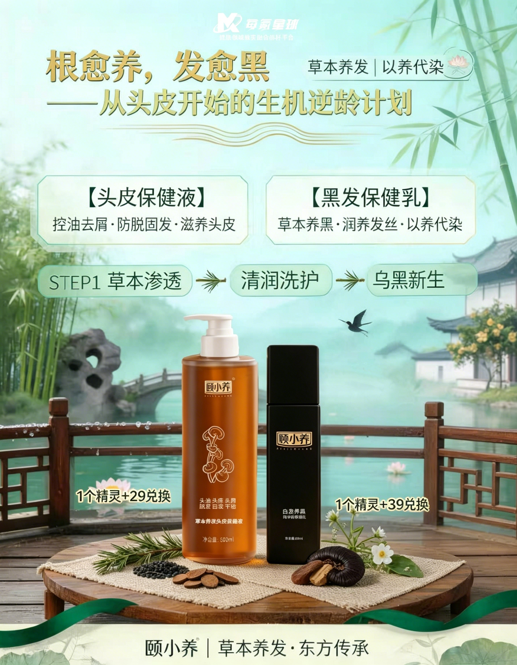 三合一一体
免去护发素
免去发膜
草本温和洗发