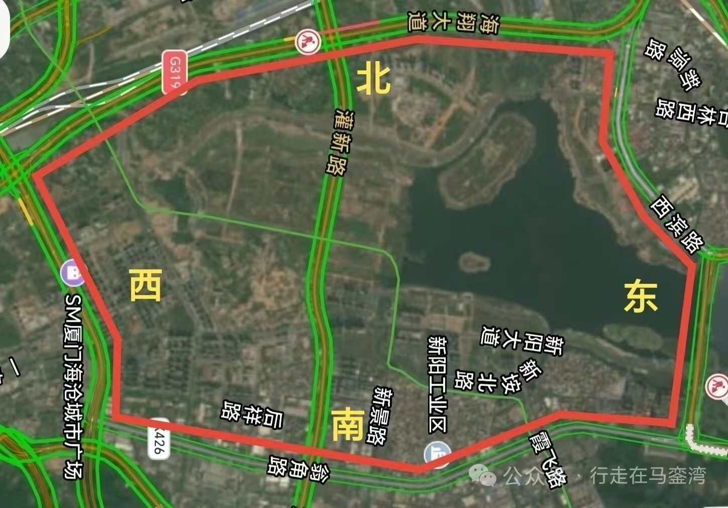 厦门马銮湾，这条线绕一圈25公里