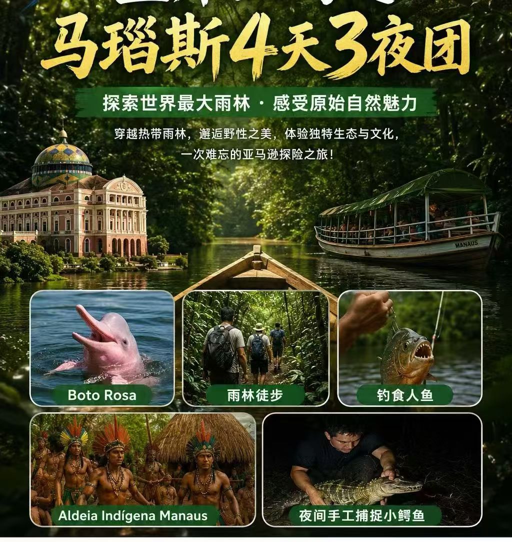 现在的南美有多火
1，🇧🇷巴西境内：累西腓和奥林达 无中文/英文司导。
​2，🇧🇷巴西境内：潘塔纳尔