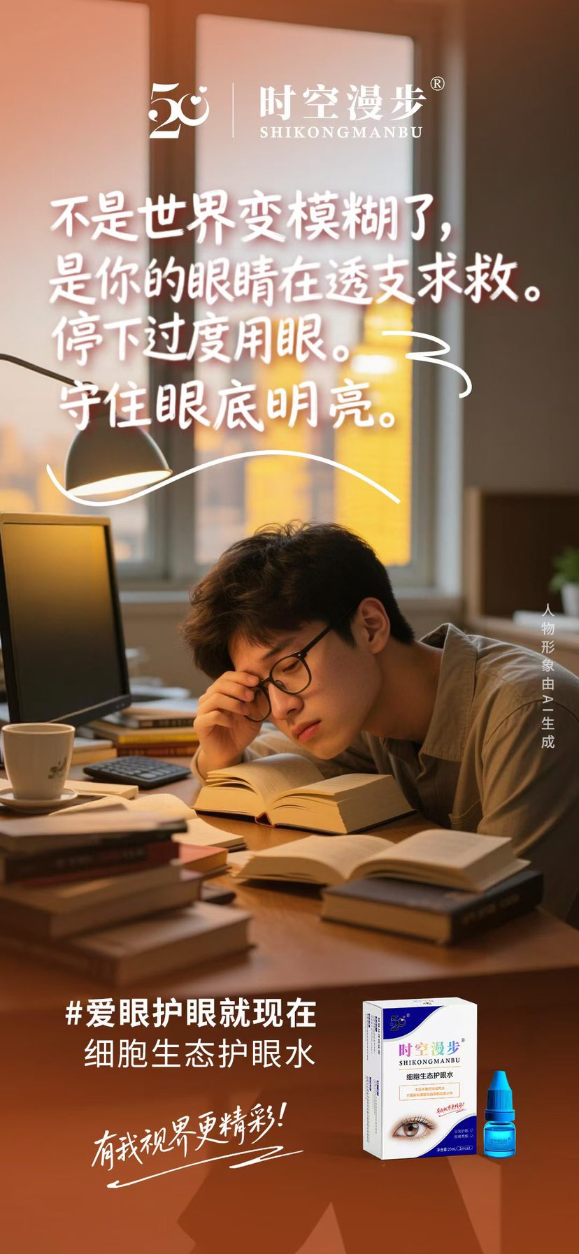 【护眼水】
看不清不是世界在变远，
而是双眼在发出求救信号，
别等到视物模糊才想起护眼！细胞生态护眼