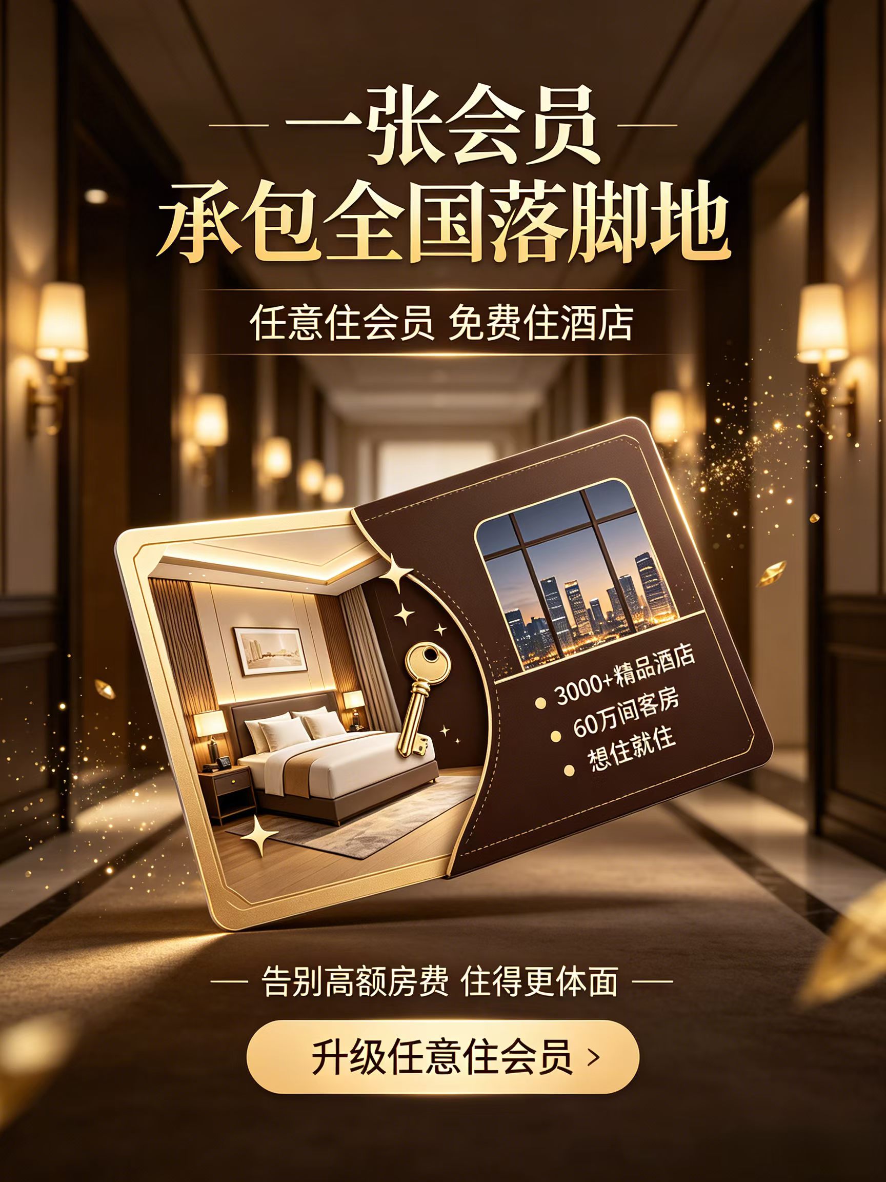 酒店费再也不用大额支出
奔波在路上，本该体面落脚
何必为房费压缩出行体验
▫️任意住会员专属特权
▫