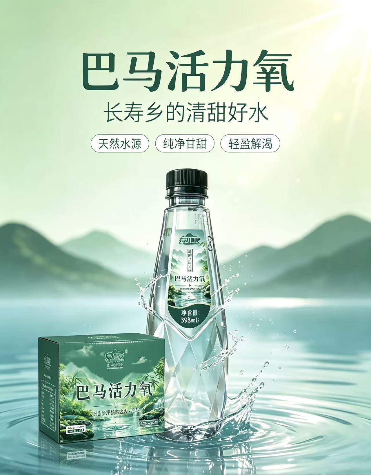 同是一杯水，差距能有多大？
普通水分子团大，喝进去吸收慢；
巴马活力氧是天然小分子团水，渗透力强，更