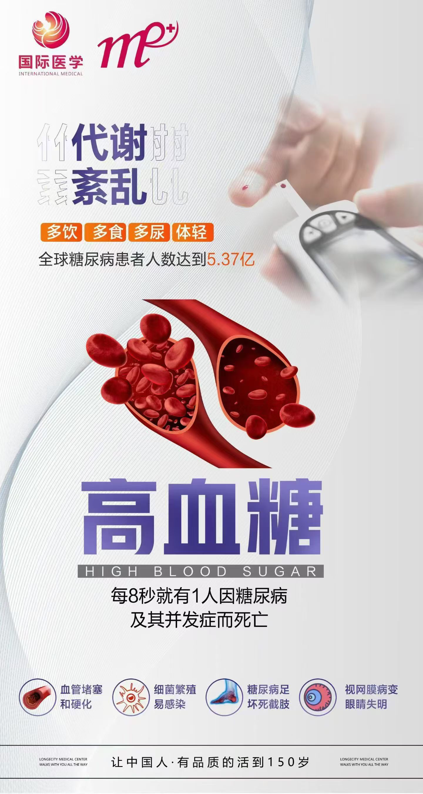 高血糖真的在悄悄毁掉身体😭
原来长期高血糖💔，伤害的是全身器官！🫀🫘👁️
血管、心脏、肾脏、眼睛、神